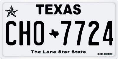 TX license plate CHO7724
