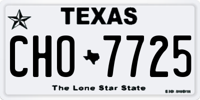 TX license plate CHO7725