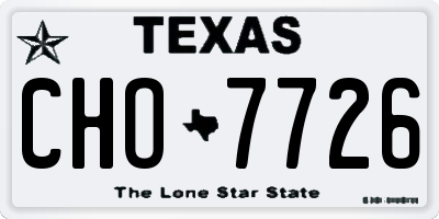 TX license plate CHO7726