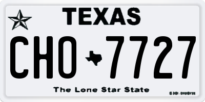 TX license plate CHO7727