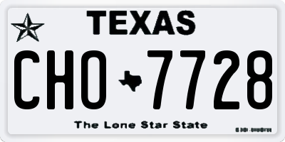 TX license plate CHO7728