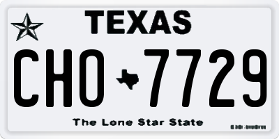 TX license plate CHO7729