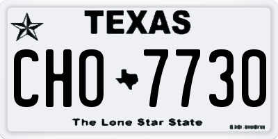 TX license plate CHO7730