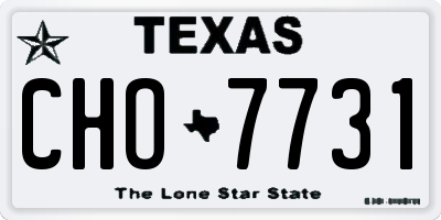 TX license plate CHO7731