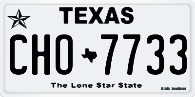TX license plate CHO7733