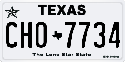 TX license plate CHO7734