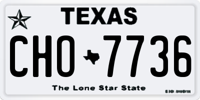 TX license plate CHO7736