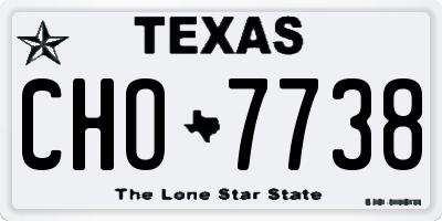TX license plate CHO7738