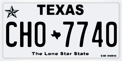TX license plate CHO7740