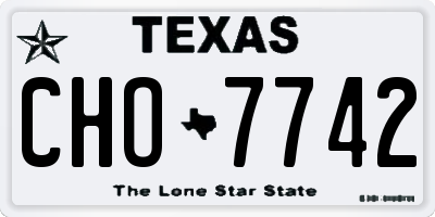 TX license plate CHO7742