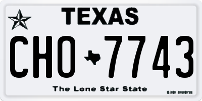 TX license plate CHO7743