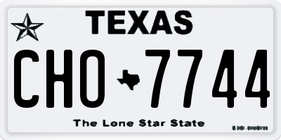 TX license plate CHO7744