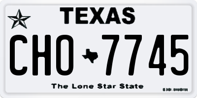 TX license plate CHO7745