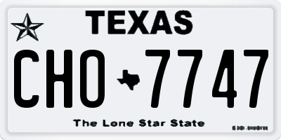 TX license plate CHO7747