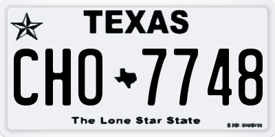 TX license plate CHO7748