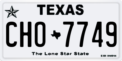 TX license plate CHO7749