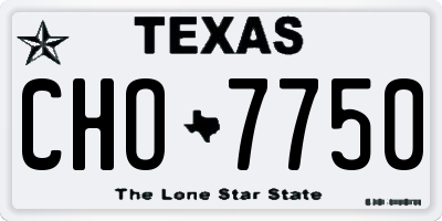 TX license plate CHO7750