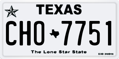 TX license plate CHO7751