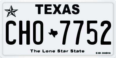 TX license plate CHO7752