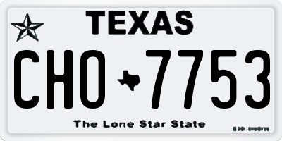 TX license plate CHO7753