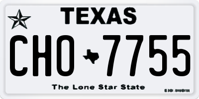 TX license plate CHO7755