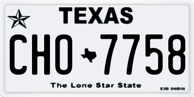 TX license plate CHO7758