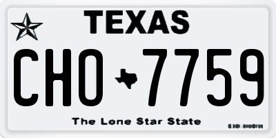 TX license plate CHO7759