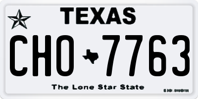 TX license plate CHO7763