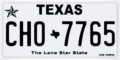 TX license plate CHO7765