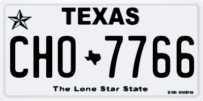 TX license plate CHO7766