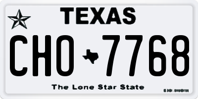 TX license plate CHO7768