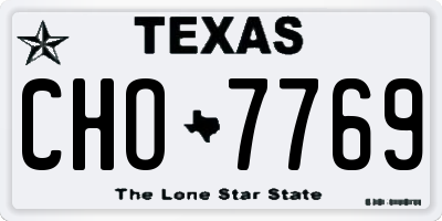 TX license plate CHO7769