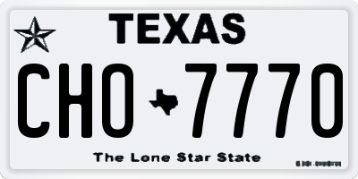 TX license plate CHO7770