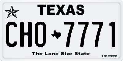 TX license plate CHO7771