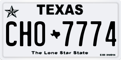 TX license plate CHO7774
