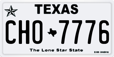 TX license plate CHO7776
