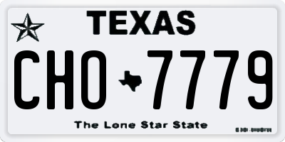 TX license plate CHO7779