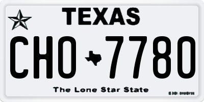 TX license plate CHO7780