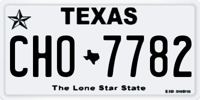 TX license plate CHO7782