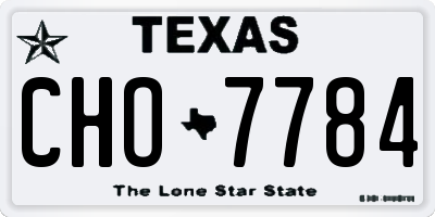 TX license plate CHO7784