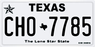 TX license plate CHO7785