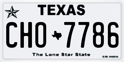 TX license plate CHO7786