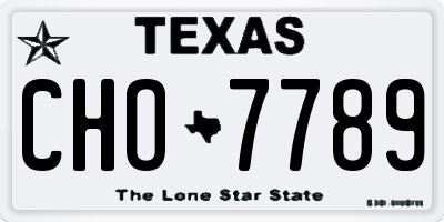 TX license plate CHO7789