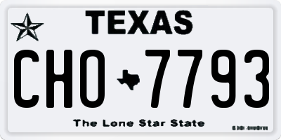 TX license plate CHO7793