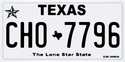 TX license plate CHO7796
