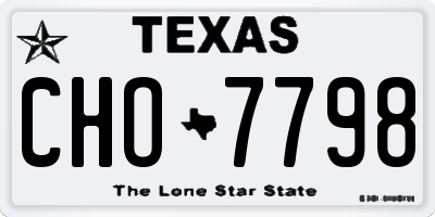 TX license plate CHO7798