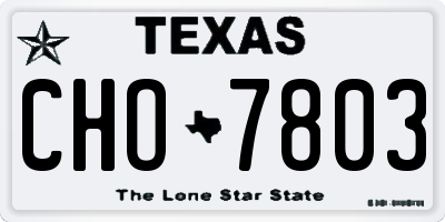 TX license plate CHO7803