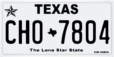 TX license plate CHO7804