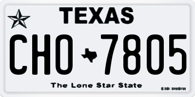 TX license plate CHO7805