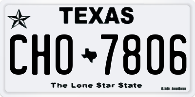 TX license plate CHO7806
